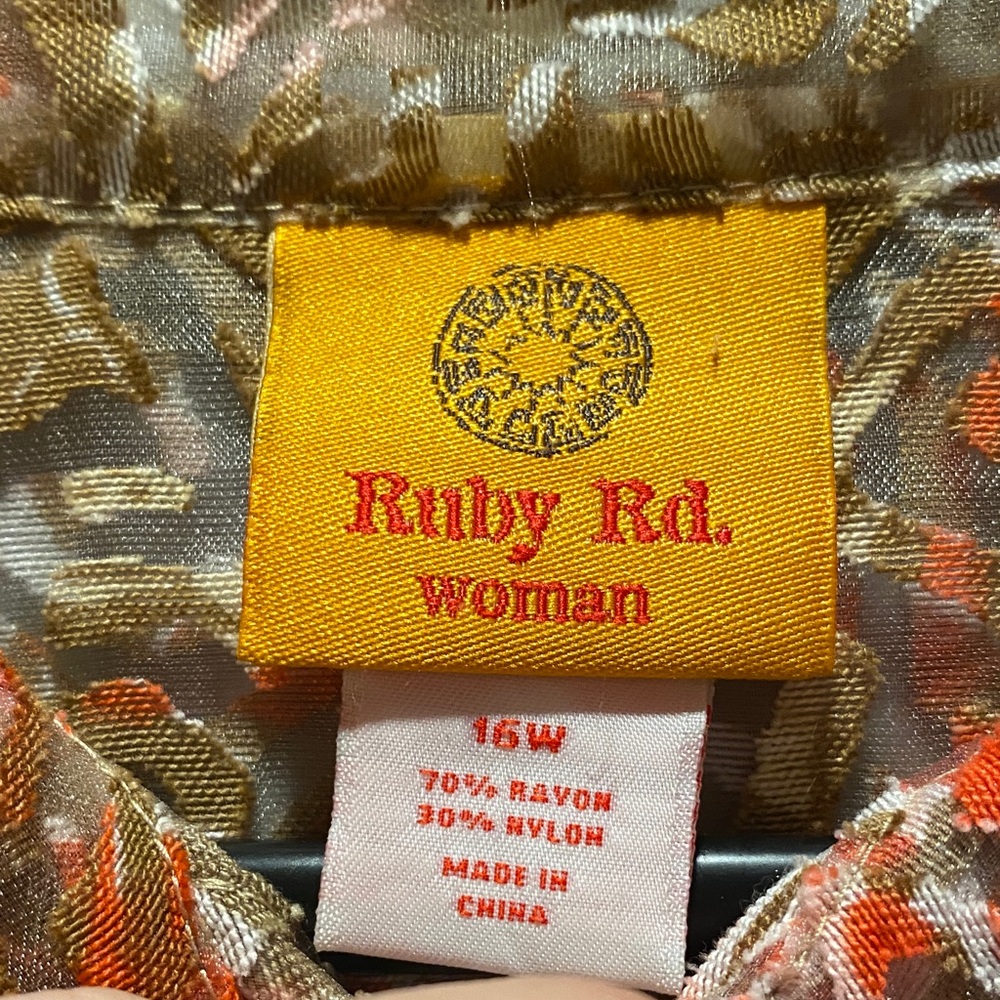 Ruby Rd. Multicolor Sheer Mesh Jacket Size 16w - image 2